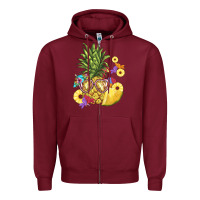 Burgundy pineapple enjoying Zipper Hoodie - BarkalooDesign