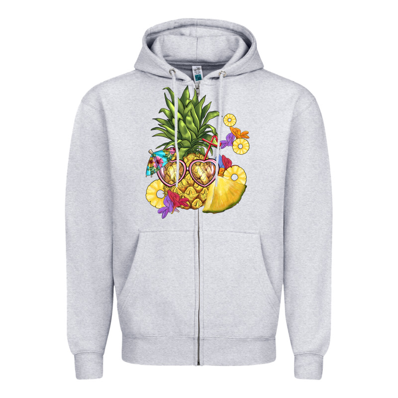Pineapple Enjoying Zipper Hoodie by BarkalooDesign | Teevron