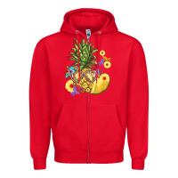 Red pineapple enjoying Zipper Hoodie - BarkalooDesign