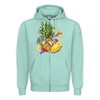 Seafoam pineapple enjoying Zipper Hoodie - BarkalooDesign