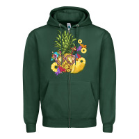 Sports Green pineapple enjoying Zipper Hoodie - BarkalooDesign