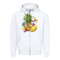 White pineapple enjoying Zipper Hoodie - BarkalooDesign