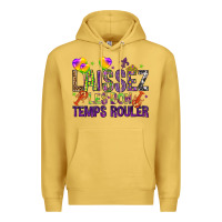Antique Gold Loissez les bon temps rouler with balloon Premium Hoodie - HowdyJamesFarm