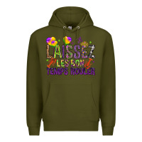 Army Green Loissez les bon temps rouler with balloon Premium Hoodie - HowdyJamesFarm