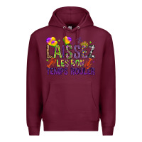 Burgundy Loissez les bon temps rouler with balloon Premium Hoodie - HowdyJamesFarm