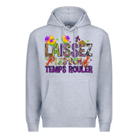 Heather Grey Loissez les bon temps rouler with balloon Premium Hoodie - HowdyJamesFarm