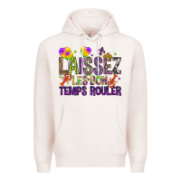 Pale Pink Loissez les bon temps rouler with balloon Premium Hoodie - HowdyJamesFarm