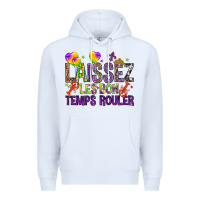 White Loissez les bon temps rouler with balloon Premium Hoodie - HowdyJamesFarm