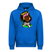 Cobalt black gamer girl Urban Hoodie - FaDigitalArtStudio