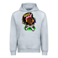 Heather Grey black gamer girl Urban Hoodie - FaDigitalArtStudio