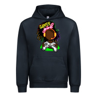 Navy black gamer girl Urban Hoodie - FaDigitalArtStudio