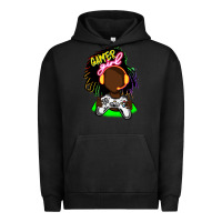 Pigment Black black gamer girl Urban Hoodie - FaDigitalArtStudio