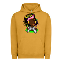 Pigment Peanut Butter black gamer girl Urban Hoodie - FaDigitalArtStudio