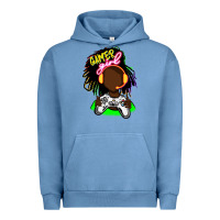 Pigment Pebble Blue black gamer girl Urban Hoodie - FaDigitalArtStudio