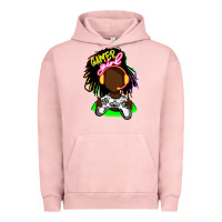 Pigment Salmon black gamer girl Urban Hoodie - FaDigitalArtStudio