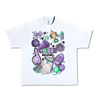 White cheer mom Urban Heavy Tee - MaliasSmallBusiness