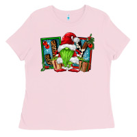 Bubblegum Pink joy green gnomes Ladies Tee - FaDigitalArtStudio