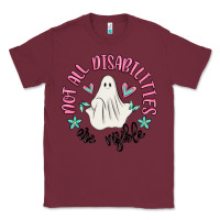 Burgundy not all disabilities are visible Classic Tee - MaliasSmallBusiness