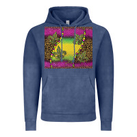 Vintage Denim mardi gras  leopard pink glitter Vintage Hoodie - BarkalooDesign