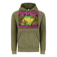 Vintage Olive mardi gras  leopard pink glitter Vintage Hoodie - BarkalooDesign