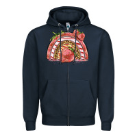 Navy strawberry rainbow Zipper Hoodie - BarkalooDesign