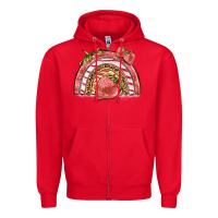 Red strawberry rainbow Zipper Hoodie - BarkalooDesign