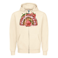 Sandshell strawberry rainbow Zipper Hoodie - BarkalooDesign