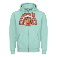 Seafoam strawberry rainbow Zipper Hoodie - BarkalooDesign