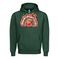Sports Green strawberry rainbow Zipper Hoodie - BarkalooDesign
