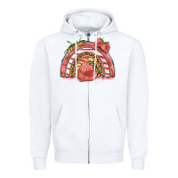 White strawberry rainbow Zipper Hoodie - BarkalooDesign