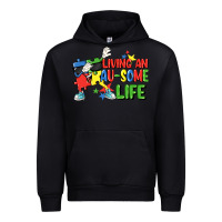 Black Living an au-some life Autism Awareness Day Urban Hoodie - FaDigitalArtStudio