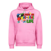Fuchsia Pink Living an au-some life Autism Awareness Day Urban Hoodie - FaDigitalArtStudio