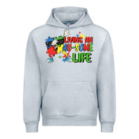 Heather Grey Living an au-some life Autism Awareness Day Urban Hoodie - FaDigitalArtStudio