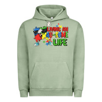 Pigment Oil Green Living an au-some life Autism Awareness Day Urban Hoodie - FaDigitalArtStudio