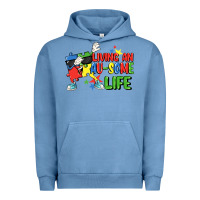 Pigment Pebble Blue Living an au-some life Autism Awareness Day Urban Hoodie - FaDigitalArtStudio
