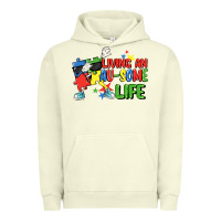 Pigment Pistachio Living an au-some life Autism Awareness Day Urban Hoodie - FaDigitalArtStudio