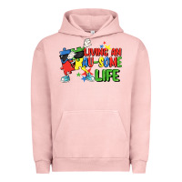 Pigment Salmon Living an au-some life Autism Awareness Day Urban Hoodie - FaDigitalArtStudio