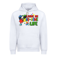 White Living an au-some life Autism Awareness Day Urban Hoodie - FaDigitalArtStudio