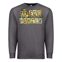 Charcoal Heather Egg hunter with plate letters Easter Day Premium Sweatshirt - HowdyJamesFarm