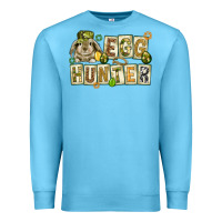 Ocean Blue Egg hunter with plate letters Easter Day Premium Sweatshirt - HowdyJamesFarm
