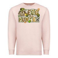 Pale Pink Egg hunter with plate letters Easter Day Premium Sweatshirt - HowdyJamesFarm