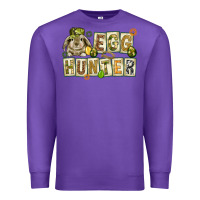 Purple Egg hunter with plate letters Easter Day Premium Sweatshirt - HowdyJamesFarm