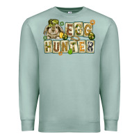 Seafoam Egg hunter with plate letters Easter Day Premium Sweatshirt - HowdyJamesFarm