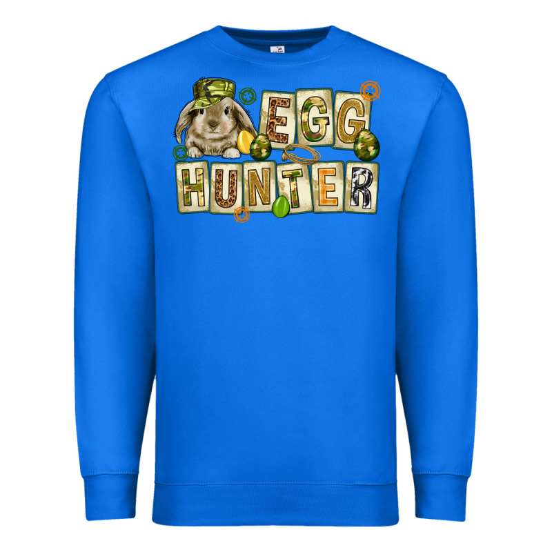 Egg Hunter With Plate Letters Easter Day Premium Sweatshirt by HowdyJamesFarm | Teevron
