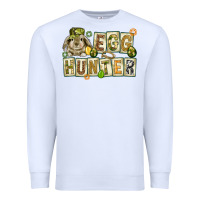 White Egg hunter with plate letters Easter Day Premium Sweatshirt - HowdyJamesFarm