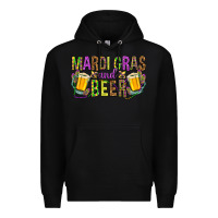 Black Mardi Gras and beer Premium Hoodie - HowdyJamesFarm