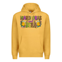 Mustard Mardi Gras and beer Premium Hoodie - HowdyJamesFarm