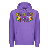 Purple Mardi Gras and beer Premium Hoodie - HowdyJamesFarm