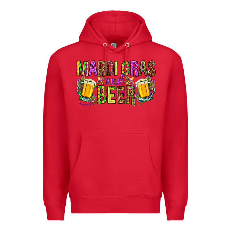 Mardi Gras And Beer Premium Hoodie by HowdyJamesFarm | Teevron