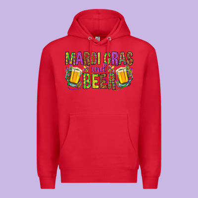 Mardi Gras And Beer Premium Hoodie Designed By Howdyjamesfarm